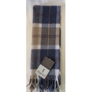 Baby Alpaca/Acrylic/Nylon Blend Scarf, Blue Check