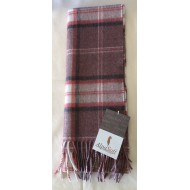 Baby Alpaca/Acrylic/Nylon Blend Scarf, Red and Burgundy Check 