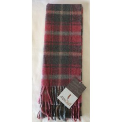 Baby Alpaca/Acrylic/Nylon Blend Scarf, Red and Green Check