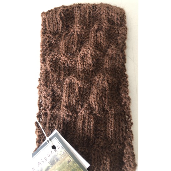 Handmade 100% Alpaca Ear Warmers, Brown