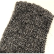 Handmade 100% Alpaca Ear Warmers, Dark Grey