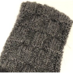 Handmade 100% Alpaca Ear Warmers, Dark Grey