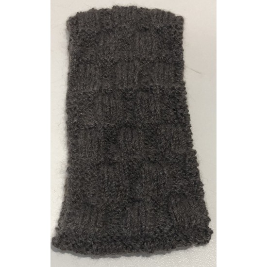 Handmade 100% Alpaca Ear Warmers, Dark Grey