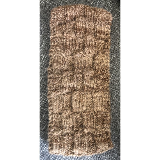 Handspun and handmade 100% Alpaca Ear Warmers, Fawn and Brown