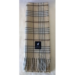 Alpaca Scarf, Buttermilk Check, 100% baby alpaca