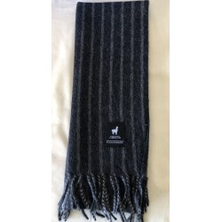 Alpaca Scarf, Charcoal and Grey Stripe, 100% baby alpaca