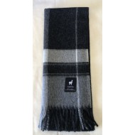 Alpaca Scarf, Charcoal Check, 100% baby alpaca