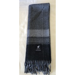 Alpaca Scarf, Grey Check, 100% baby alpaca