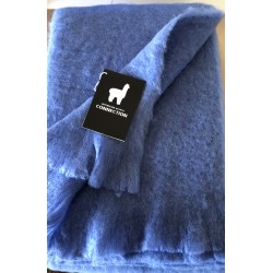 100% Alpaca Throw, Blue 