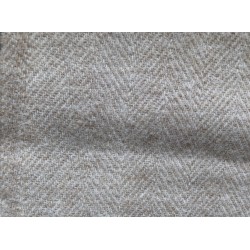 Alpaca/Wool Throw, Cream in Herringbone Pattern