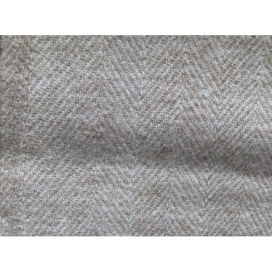 Alpaca/Wool Throw, Cream in Herringbone Pattern