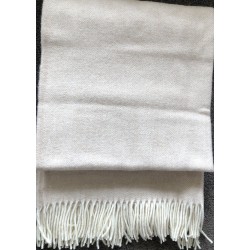 Alpaca/Wool Throw, Cream in Herringbone Pattern