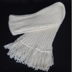 Handmade 100% Alpaca Scarf in Fisherman's Rib Pattern, Natural White