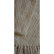 Handmade 100% Alpaca Scarf with Moss Stitch Pattern, Fawn