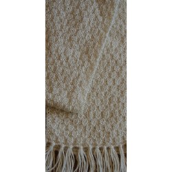 Handmade 100% Alpaca Scarf with Moss Stitch Pattern, Fawn