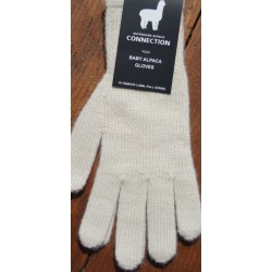 100% Baby Alpaca Gloves, Cream, Medium Size