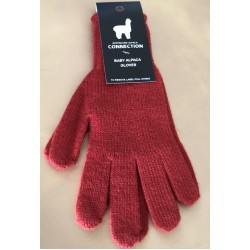 100% Baby Alpaca Gloves, Chilli, Medium Size