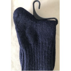 Ladies Alpaca Blend Navy Ribbed Socks, Size 2 -8