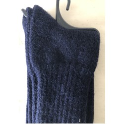 Men's Alpaca Blend Navy Ribbed Socks, Regular Size 6-10