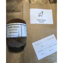 Kit for Fisherman's Rib Scarf (Includes 100% Alpaca Yarn) Brown