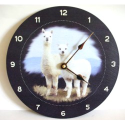 Handmade Slate Clock With Alpaca Scene