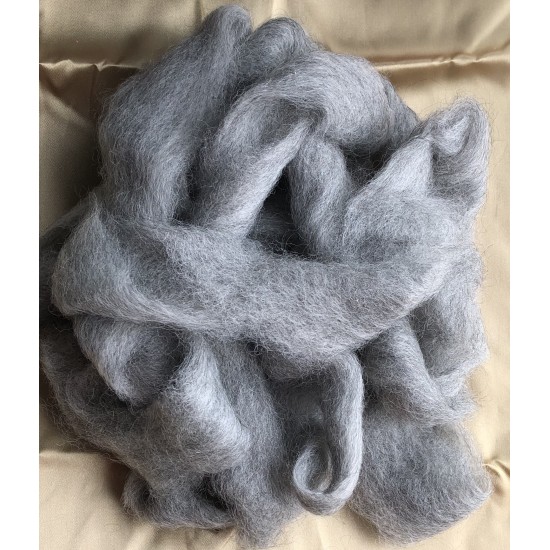 Alpaca Rovings - 100gm Grey (Cactus)