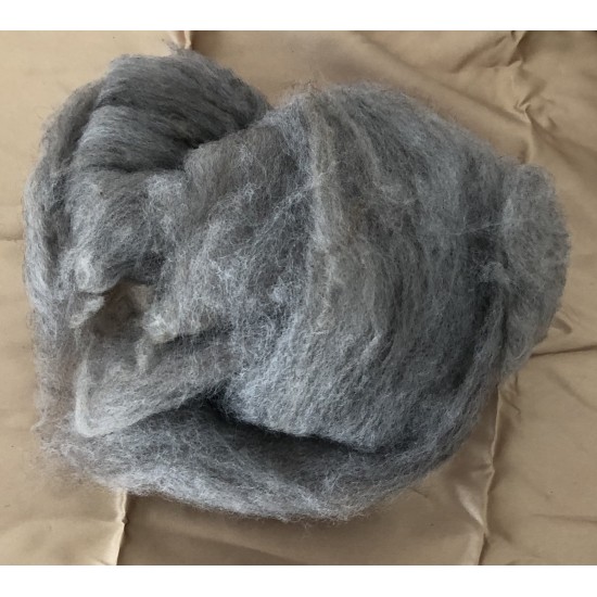 Alpaca Rovings - 25gm Grey alpaca and merino mix