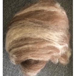 Alpaca Rovings - 50gm Dark brown/ Fawn Blend