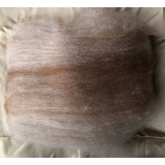 Alpaca Rovings - 50gm Medium brown/ Fawn Blend