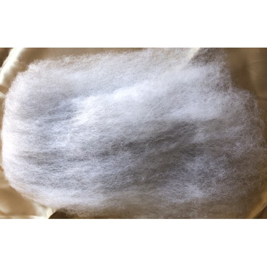 Alpaca Rovings - 50gm Grey/White Blend