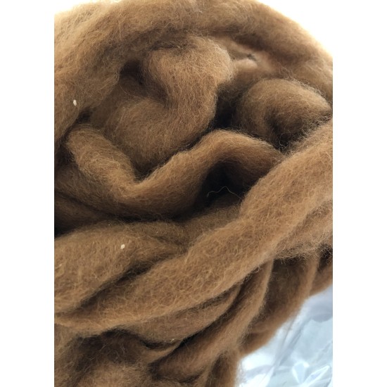 Alpaca Rovings - 100gm Light Brown