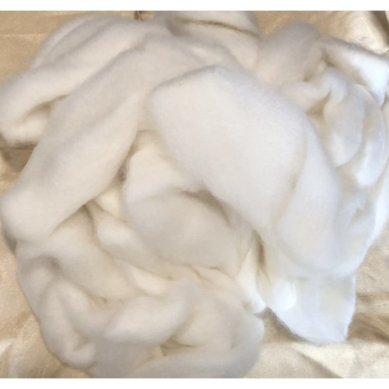 Alpaca Rovings - 100gm White Grantham
