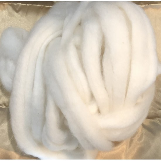 Alpaca Rovings - 100gm White Voltaire